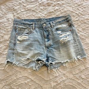 American Eagle High Waist Denim Cut Off Shorts with Button Fly